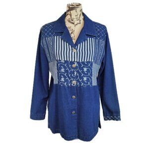 Vintage Marsha Sport Size S Jean Jacket Several Different Fabrics Long Lined